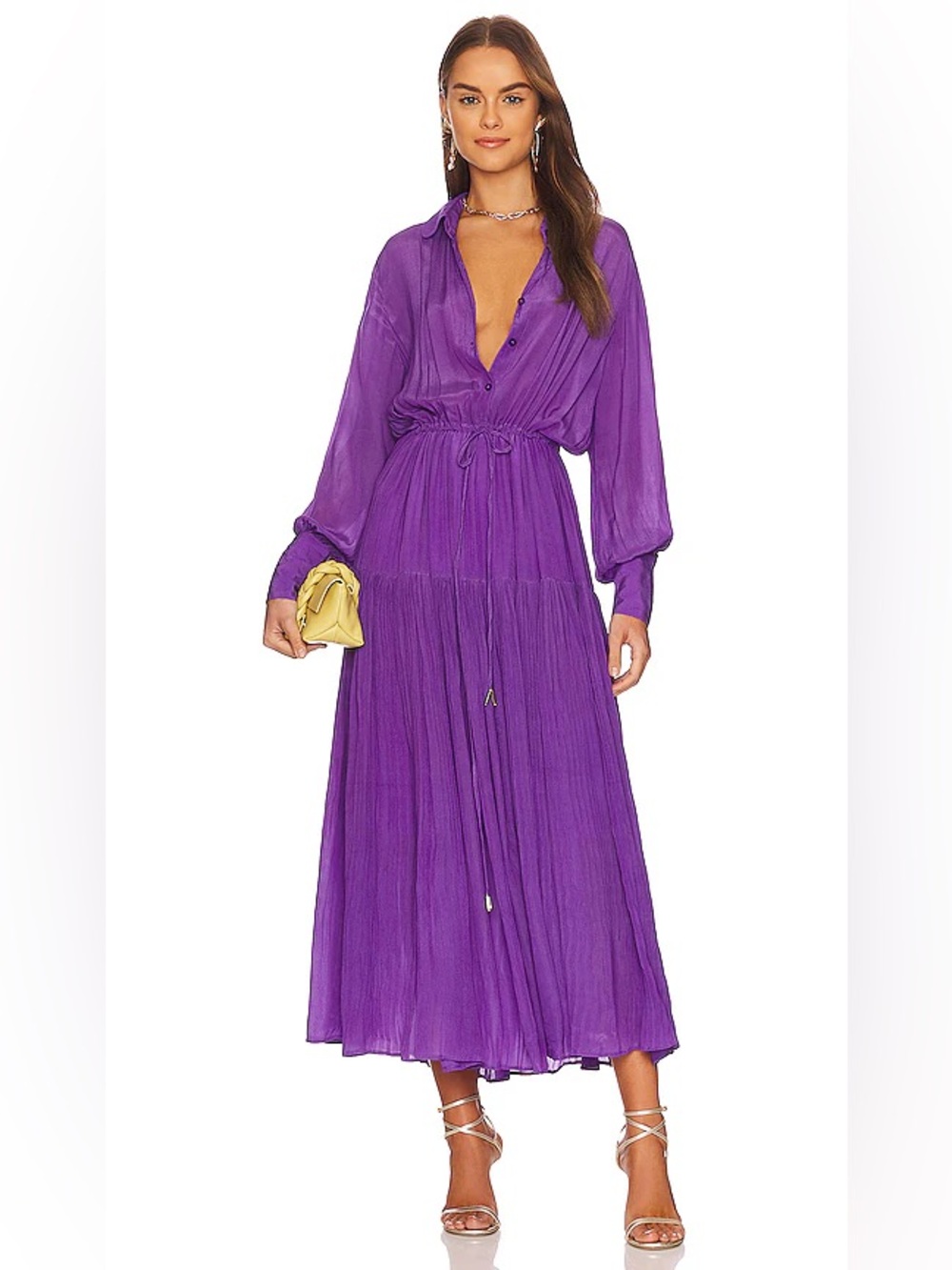Karina Grimaldi Cassandra Silk Blend Dress in Purple Women’s Size XS **FLAWED**